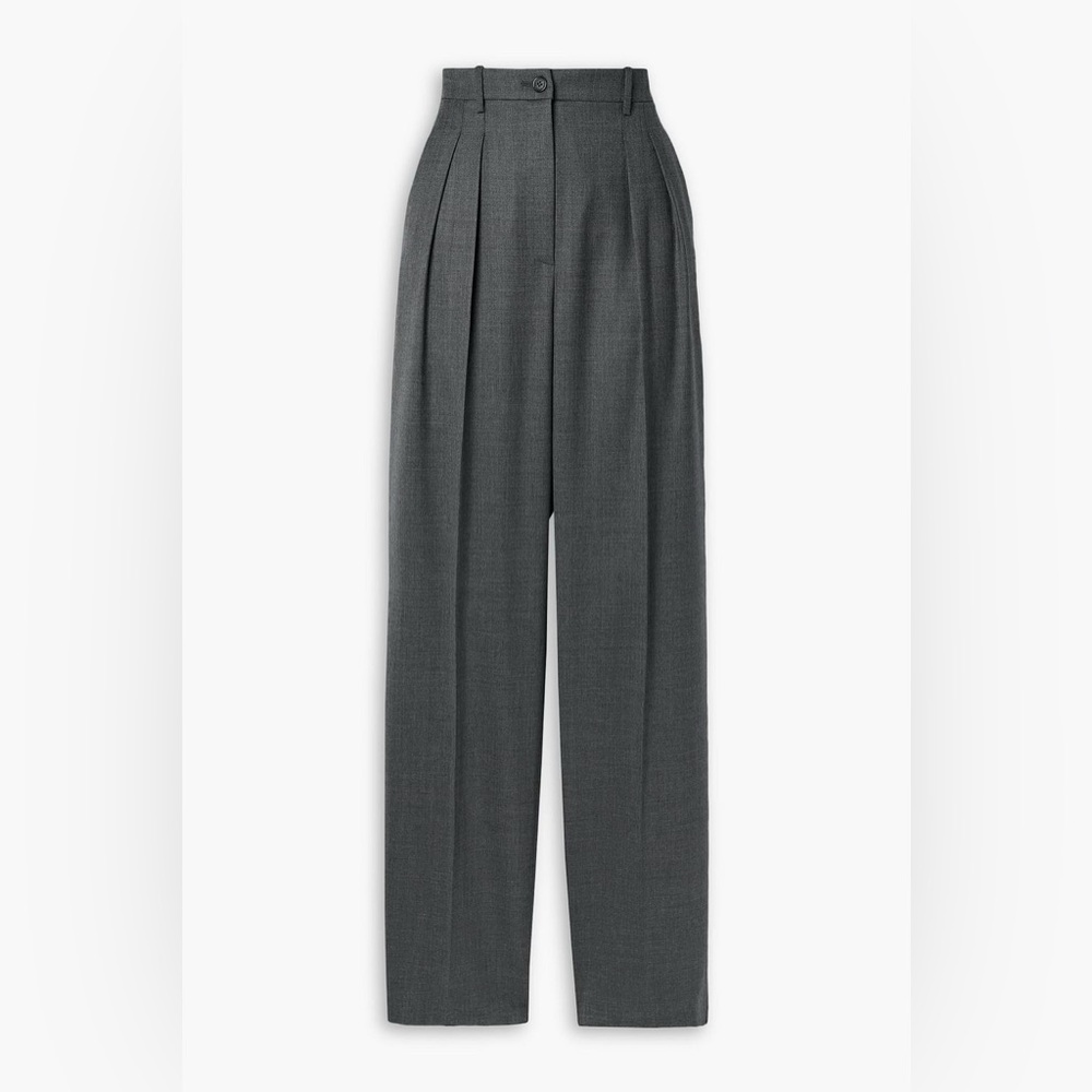 Nili Lotan Abella Pleated High Rise Trousers 100% Virgin Wool Made in USA - Picture 3 of 8